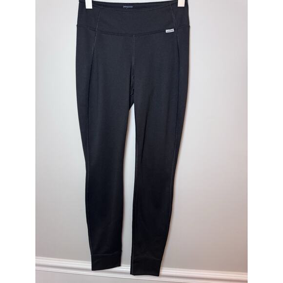 Patagonia Women's Capilene Base Layer Leggings Sz Small Black Ski Warm Snow - Picture 14 of 15